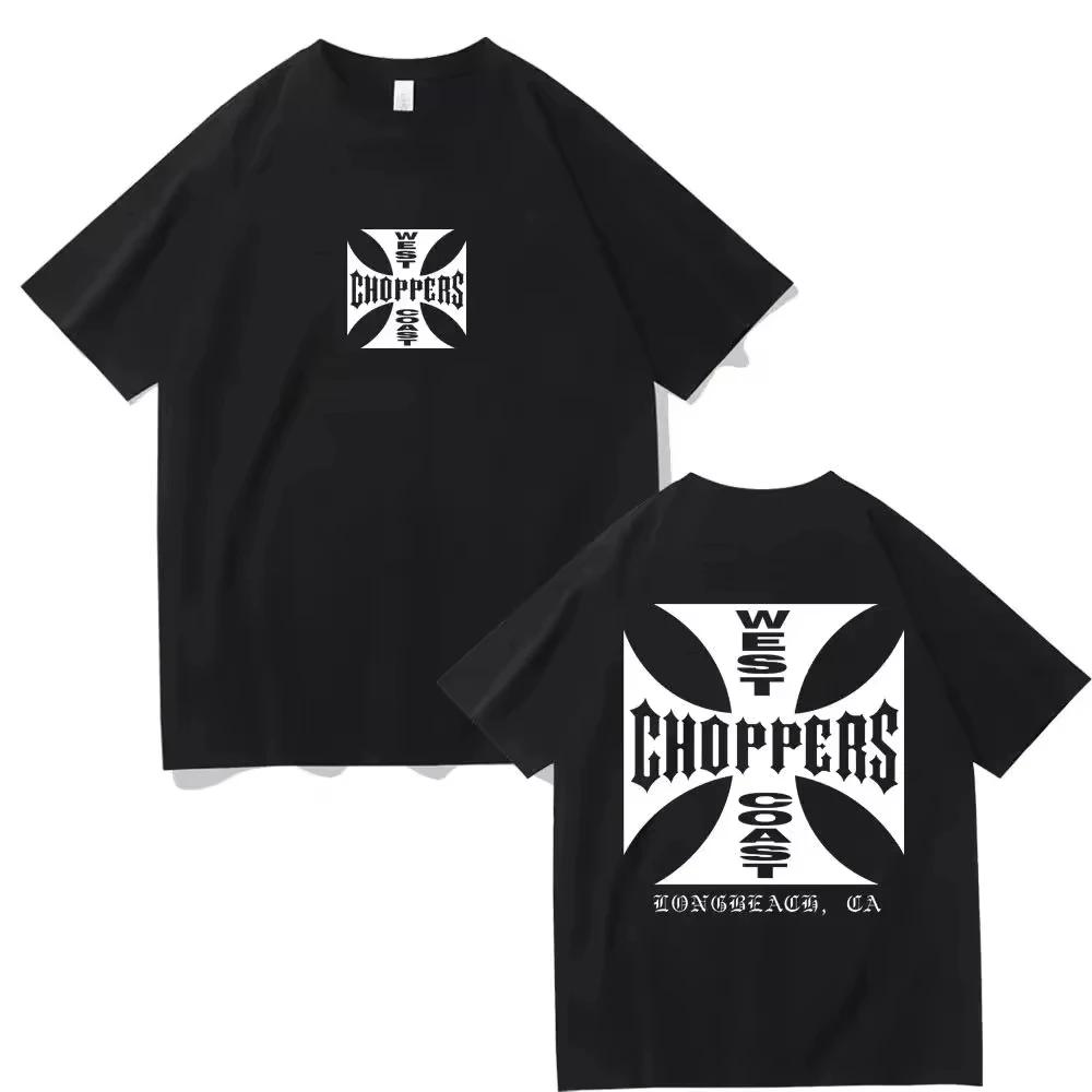 T-shirt d'été à la mode pour femmes et hommes, en coton, imprimé West Coast Choppers, décontracté, à