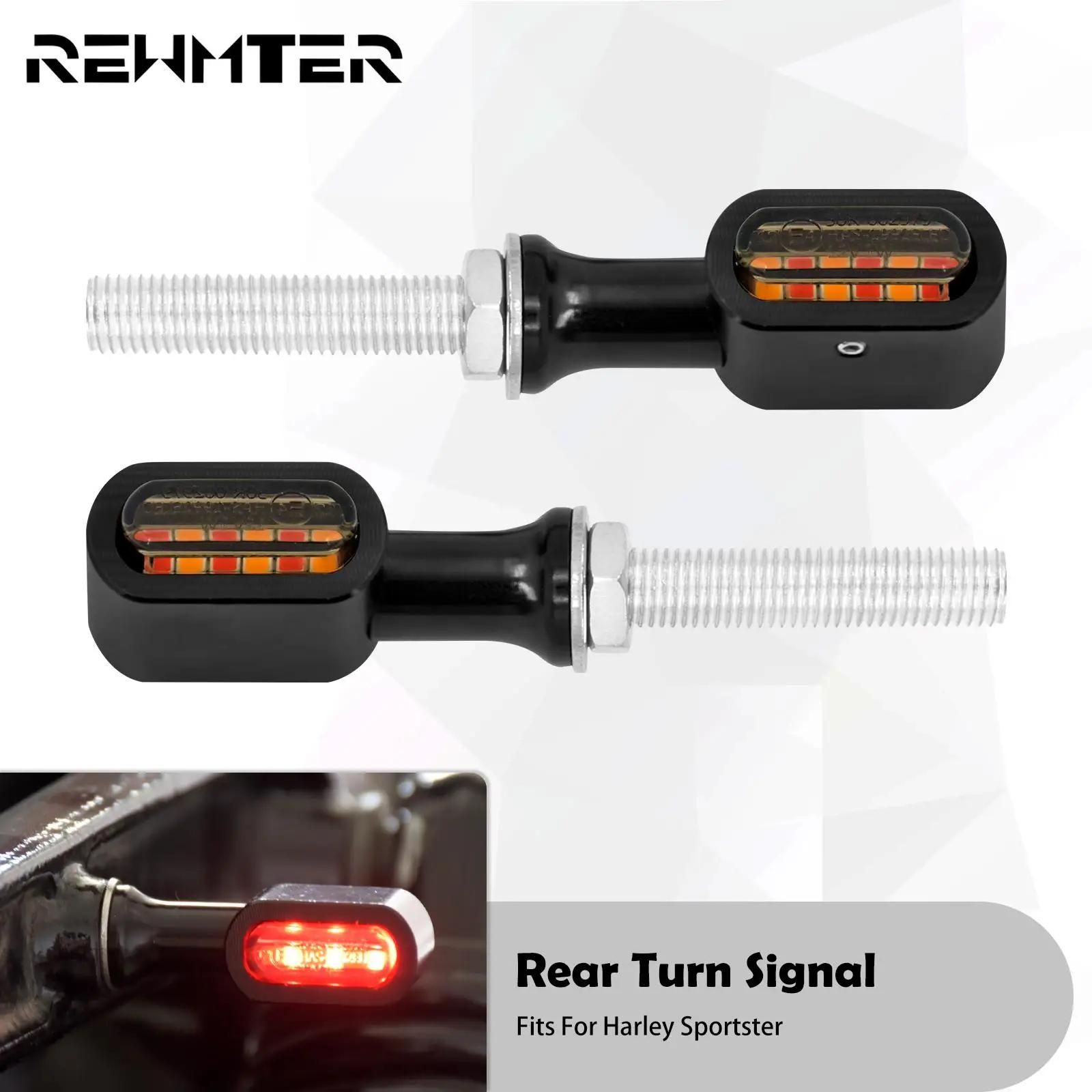 Mini clignotant arrière LED pour motos, 2 pièces, feu de freinage rouge pour Harley Softail Touring 