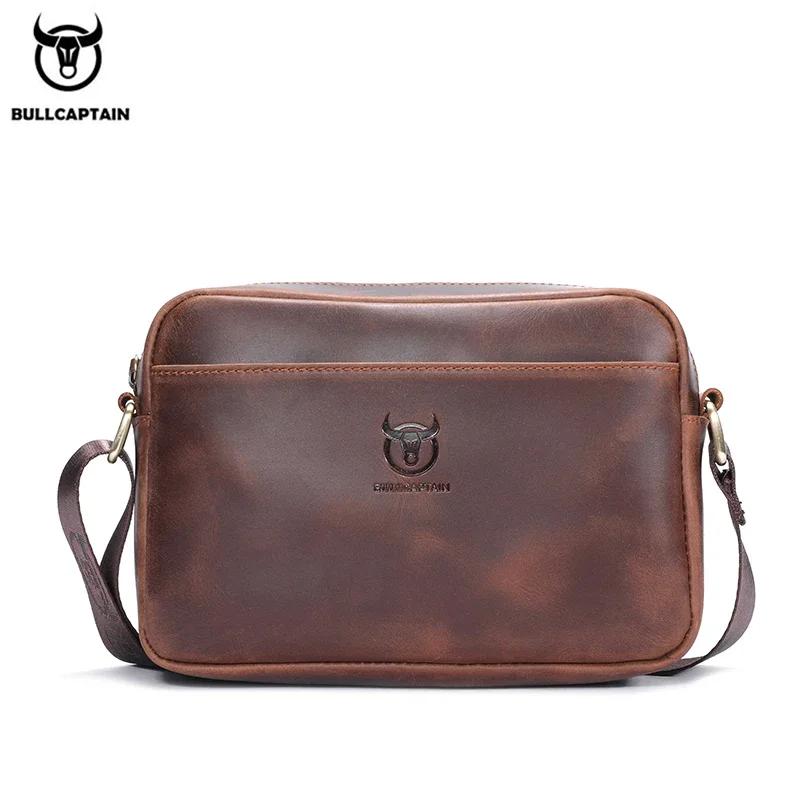 BULLCAPTAIN-Sac à Bandoulière en Cuir group pour Homme, Sac de Voyage Rétro de Grande Capacité, Cuir