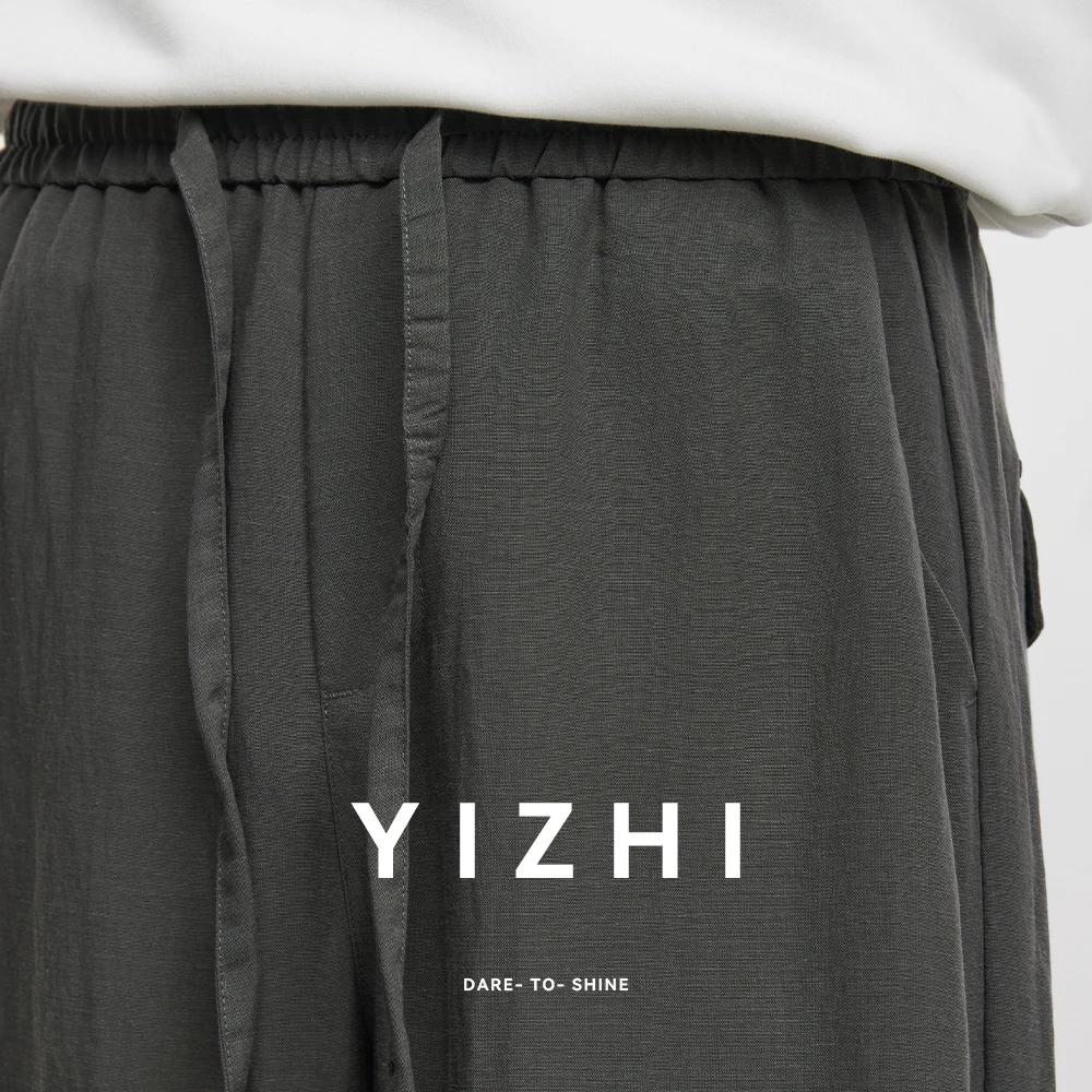 Pantalon large en lin et lyocell pour homme, style scimitar, nouvelle collection printemps-automne 2