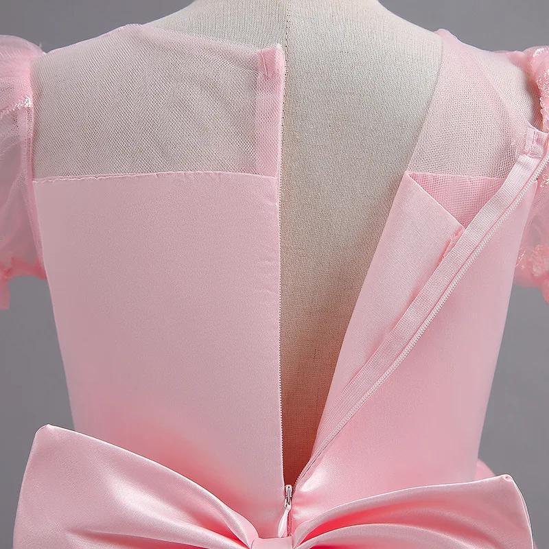 Robe de princesse en dentelle brodée pour filles, robe d'anniversaire pour enfants, haute qualité, t