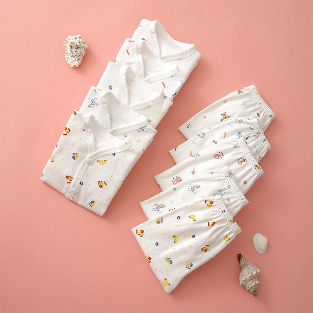 Vêtements pour bébés de 0 à 3 mois, sous-vêtements de maison pour nouveau-né, dessin animé, boutons 