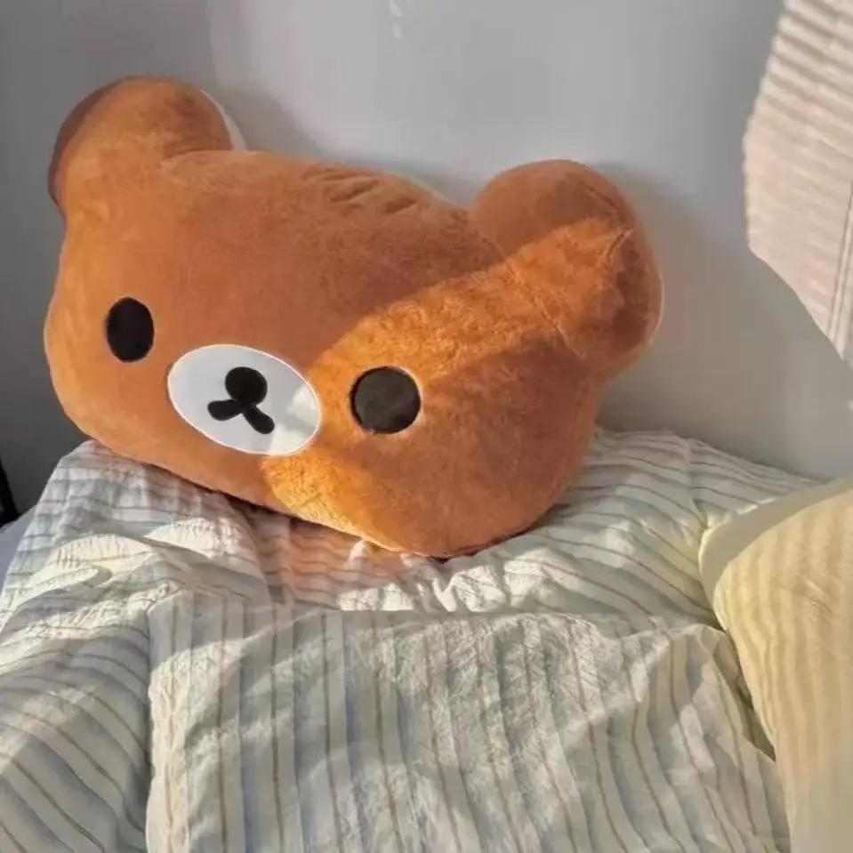 Mignon Rilakkuma Peluche chaud main oreiller dessin animé ours Peluche Peluche Peluche coussin doux 