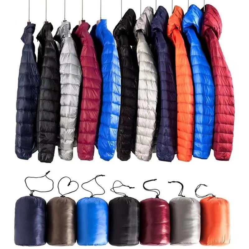 0-10 ℃   Veste d'hiver pour hommes, doudoune de canard Ultra légère, Portable, à capuche, plume, Par