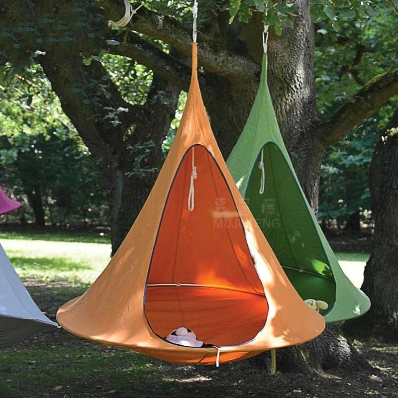Chaise pivotante d'extérieur, tipi, soucoupe volante d'arbre, hamac léger et Portable en Nylon, sac 