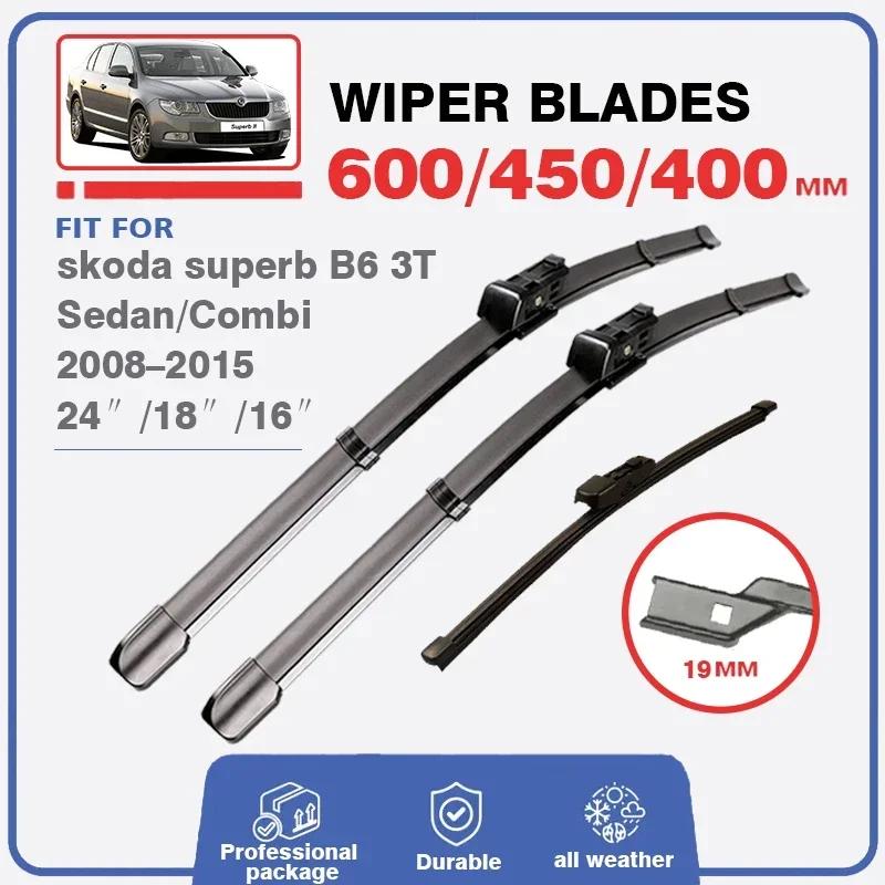 LHD – balais d'essuie-glace avant et arrière, pour Skoda Superb 2 B6 3T 2008 – 2015 berline, pare-br