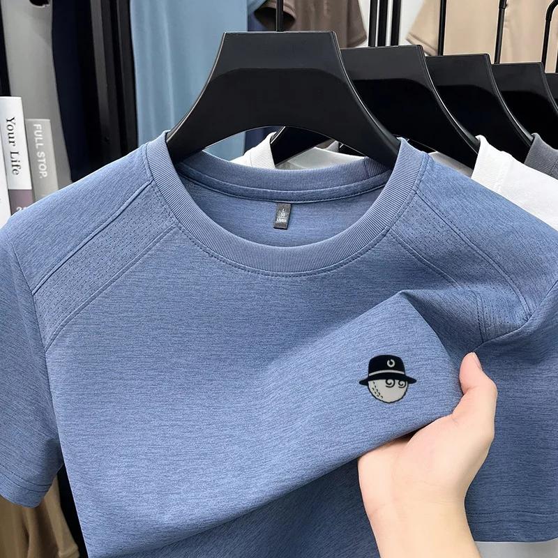 T-shirt à manches courtes col rond pour homme, design haut de gamme, nouveau, été, séchage rapide, i