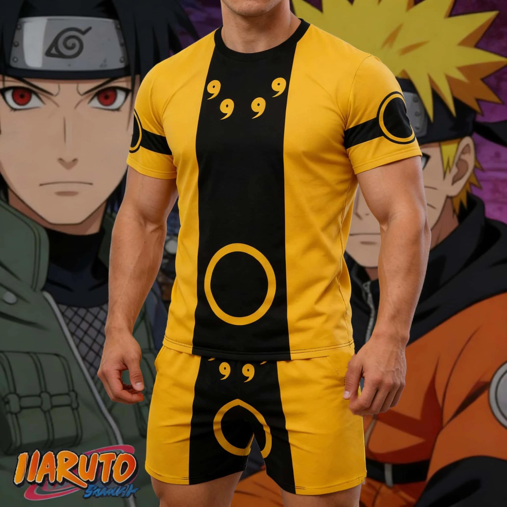 Nouvelle collection printemps-été Naruto : Ensemble de sport ample à manches courtes et shorts, gran