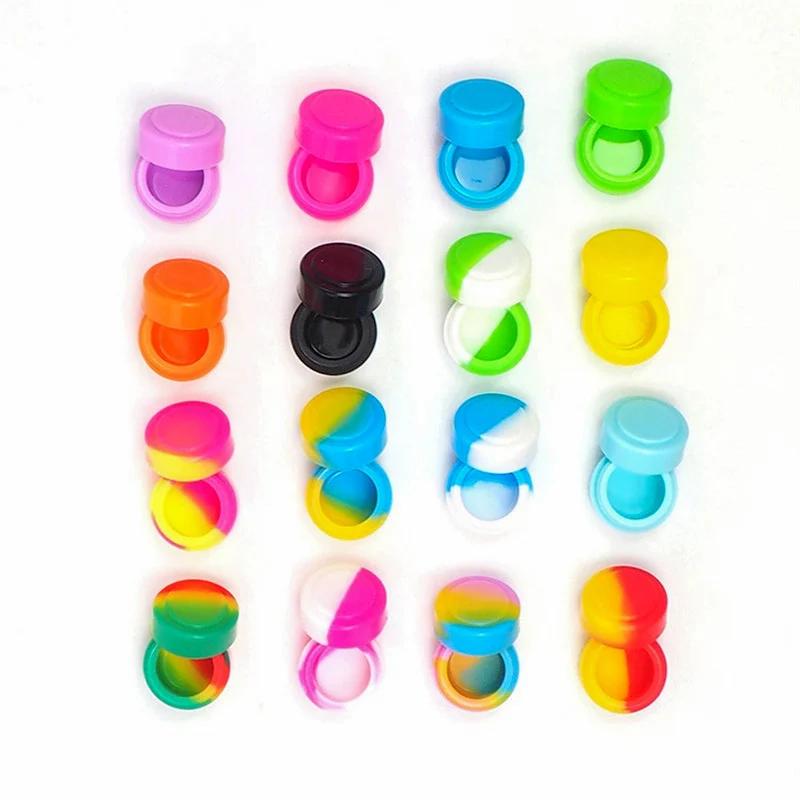Mini boîte antiadhésive en Silicone, 100 pièces, Pot de stockage de cire d'huile, bouteille de voyag