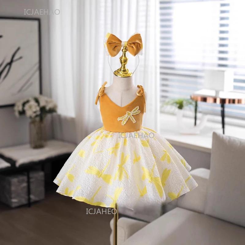 Robe de soirée pour filles, style princesse, blanche, pour anniversaire, récital de piano, événement