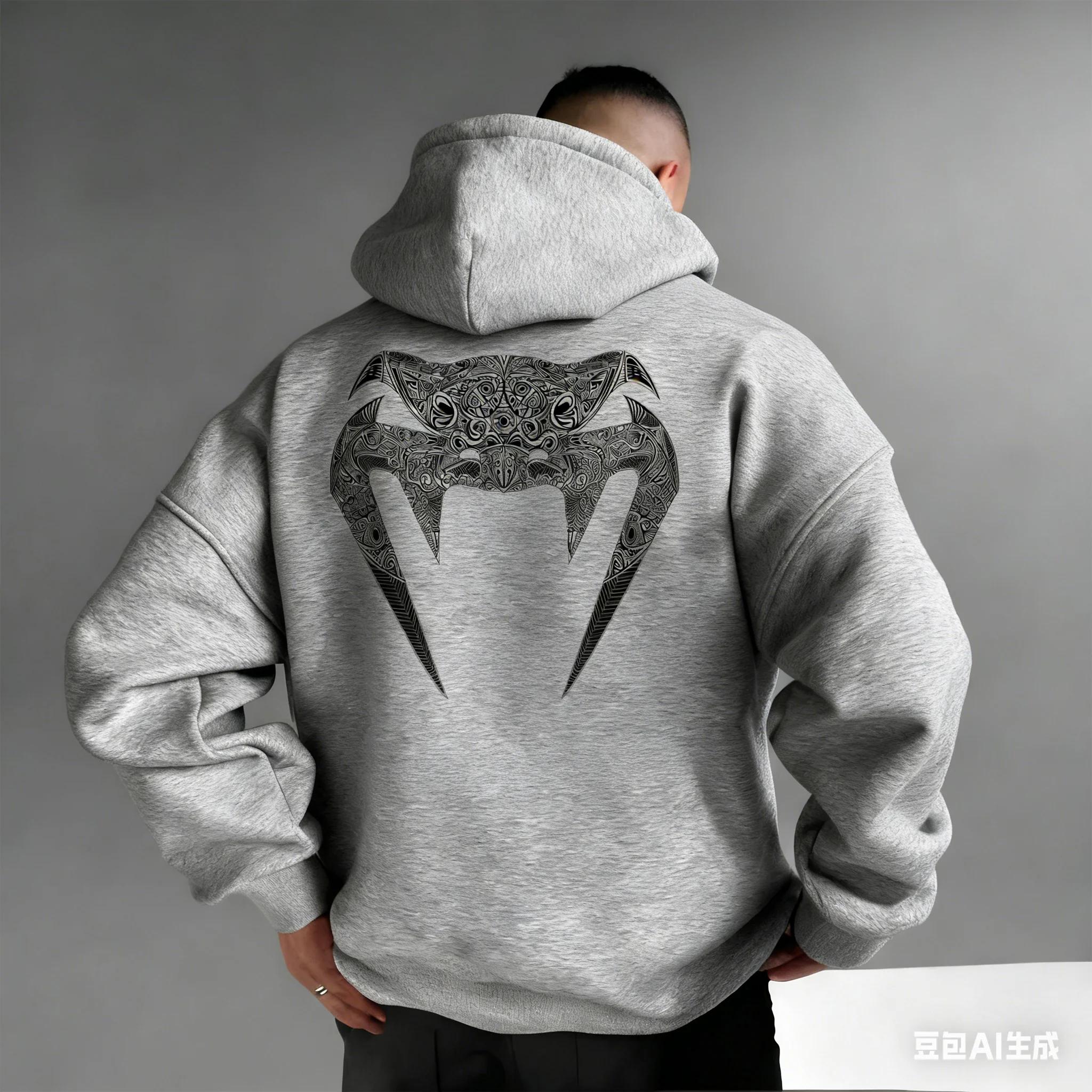 Sweats à capuche pour hommes à motifs – Imprimés audacieux au dos, inspirés du MMA, style streetwear