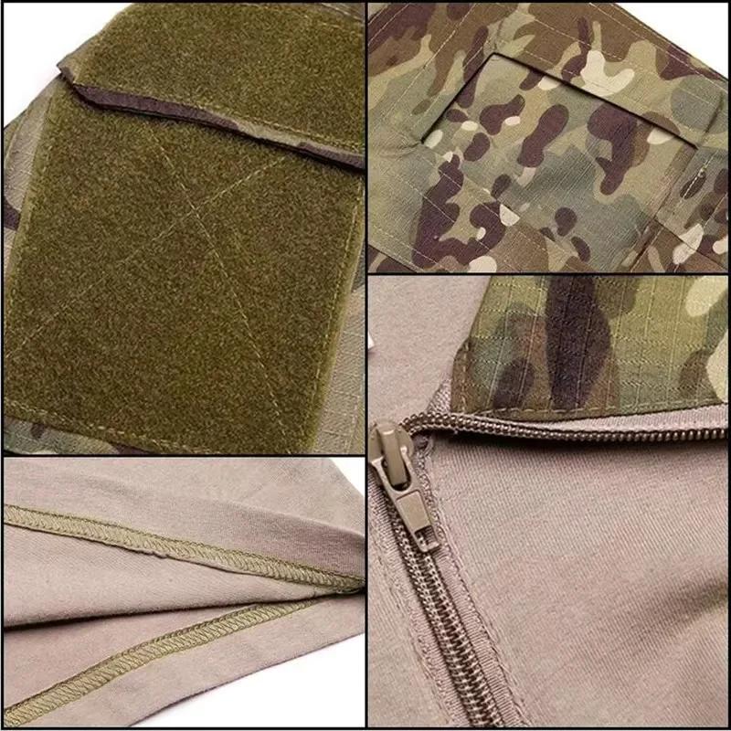 T-shirts de randonnée tactiques en plein air pour hommes, chemise d'escalade de chasse à manches lon