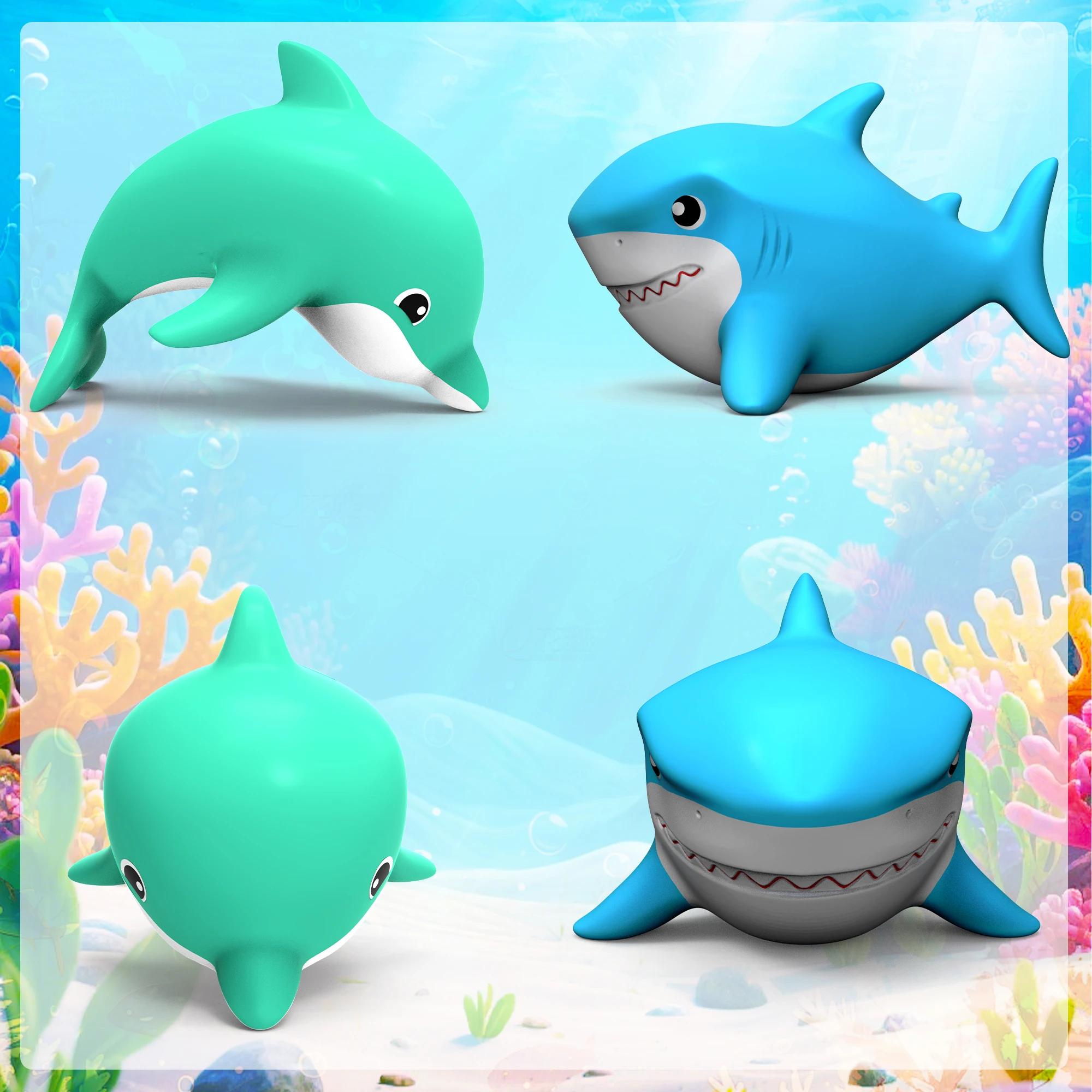 Jouets de baignoire et de douche, animaux de mer résistants aux moisissures, jeu d'eau de bain, joue