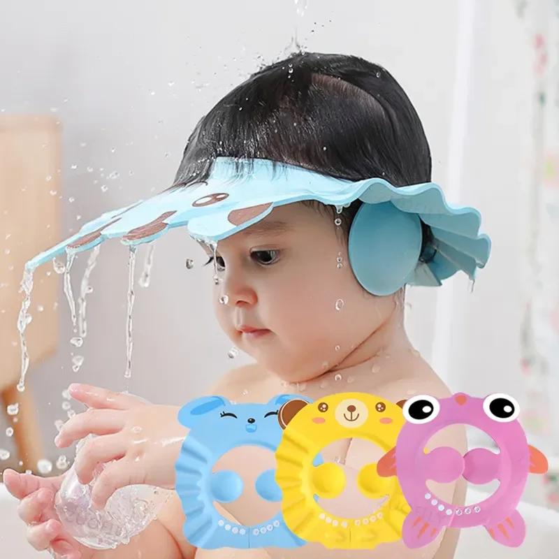 Bonnet de douche en forme d'animal mignon, Protection des yeux, Protection des oreilles, léger, dess