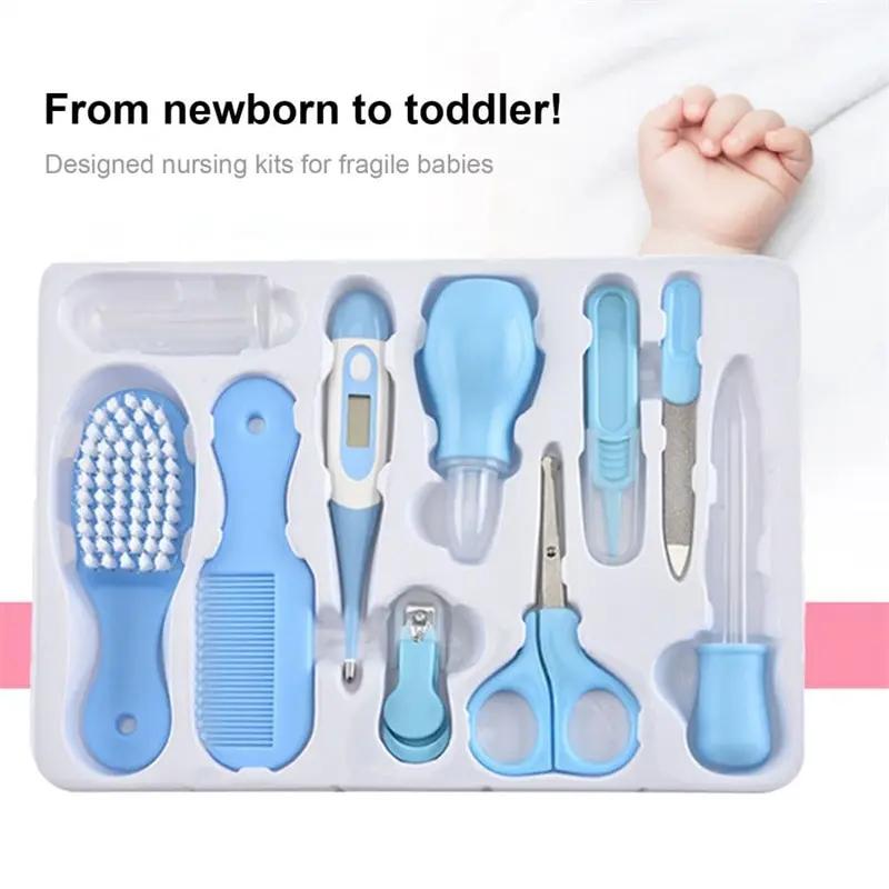 Kit de soins de santé pour bébé, 10 pièces/ensemble, pour enfants, ongles, cheveux, thermomètre, bro