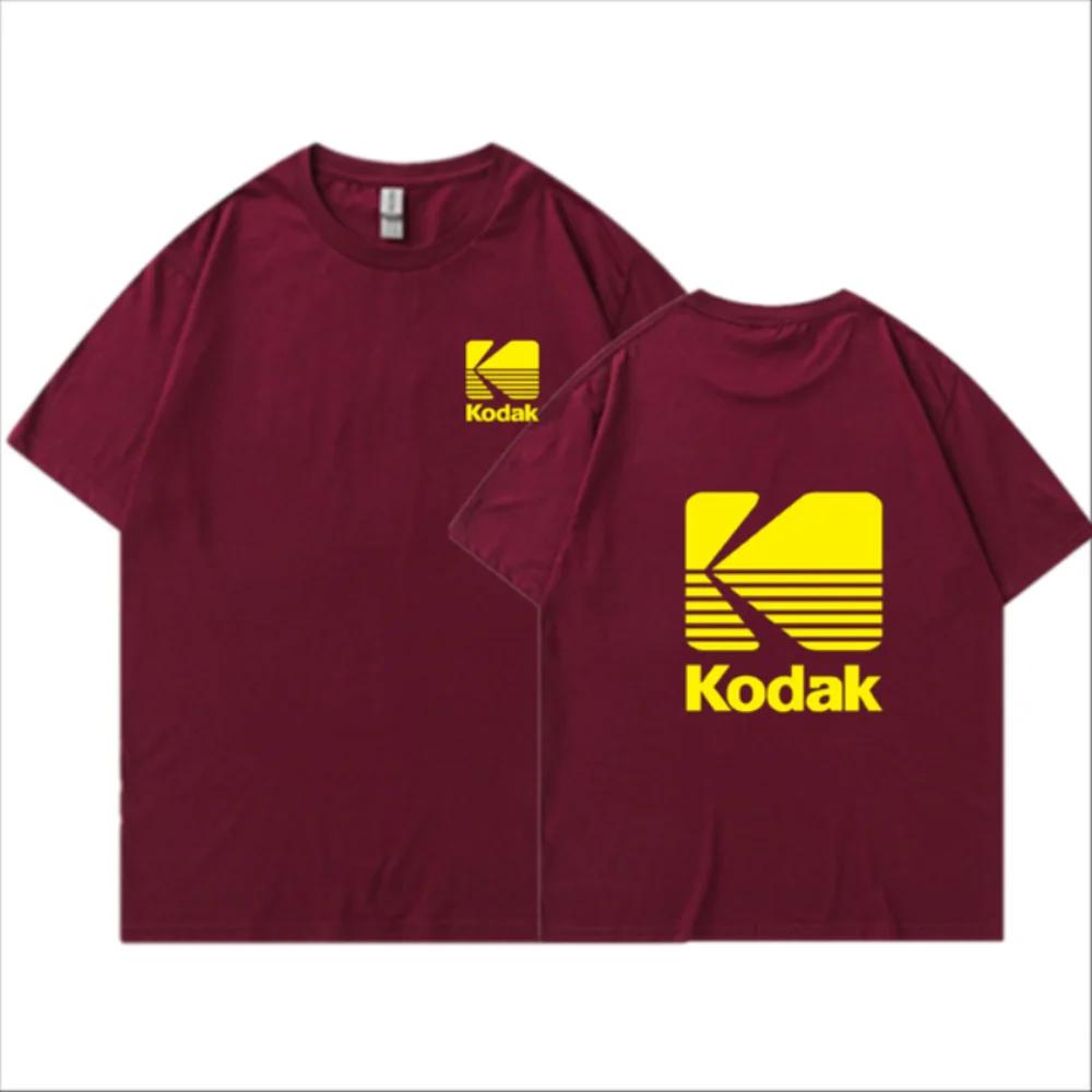 T-shirt Kodak 2026, unisexe, style coréen d'été, ample, imprimé, à manches courtes, en pur coton, st