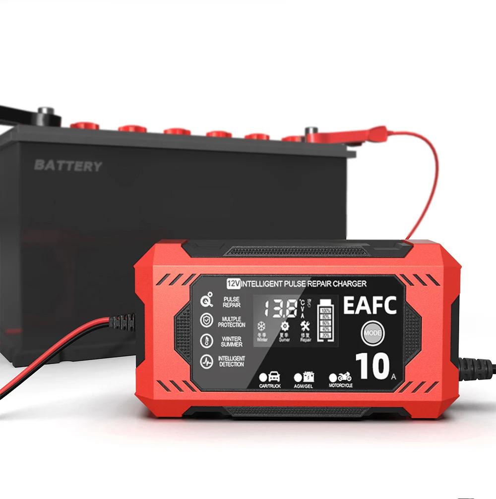 Chargeur de batterie de voiture grand écran 6A/8A/10A 12V, dispositif de chargement de batterie de m