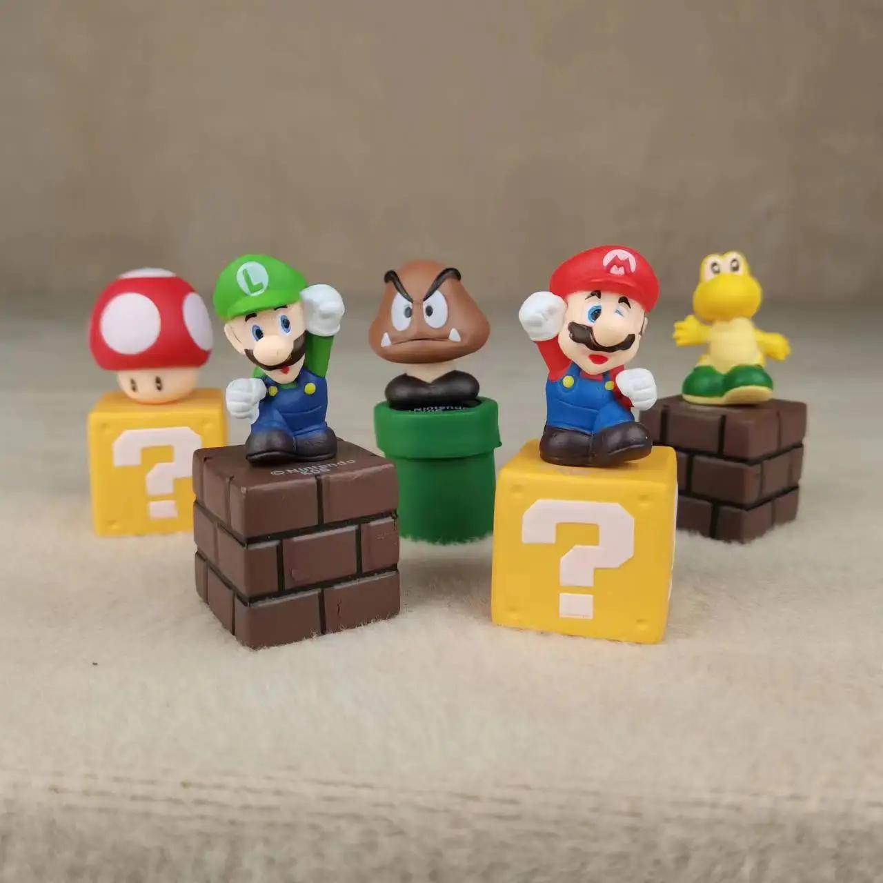 Figurine d'action Super Marios, modèle de poupée, décoration de gâteau, ornements de voiture, périph