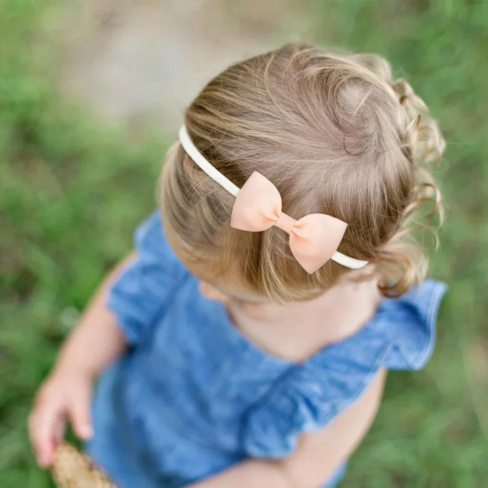 4/5/6 pièces/ensemble couleur unie enfants chapeaux élastiques bandes de cheveux pour bébé mignon ru