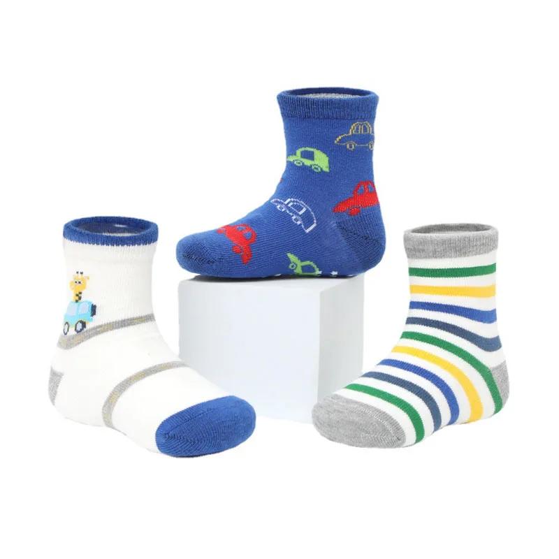 6 paires de chaussettes antidérapantes pour garçons et enfants, motif de dessin animé mignon, respir