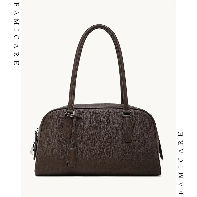 Nouveau Sac Boston 2026 pour Femme en Cuir Véritable de Haute Qualité, avec Poignée Supérieure, Coul