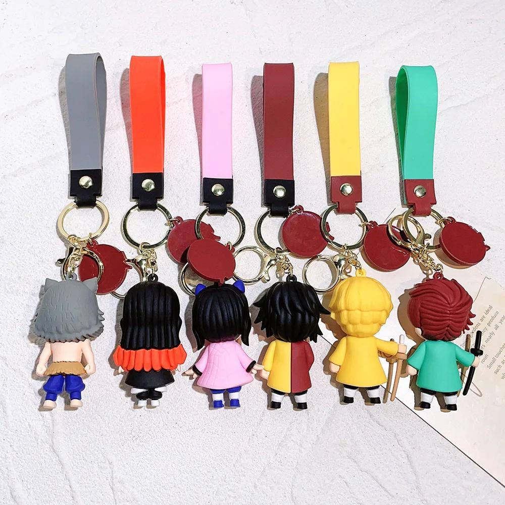 Porte-clés lame de fantôme Demon Slayer Kimetsu No Yaiba, pendentif de sac mignon, clé de voiture, c