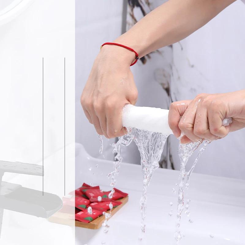 Serviettes de voyage jetables, lingettes pour le visage compressées, comprimés compacts, Mini linget