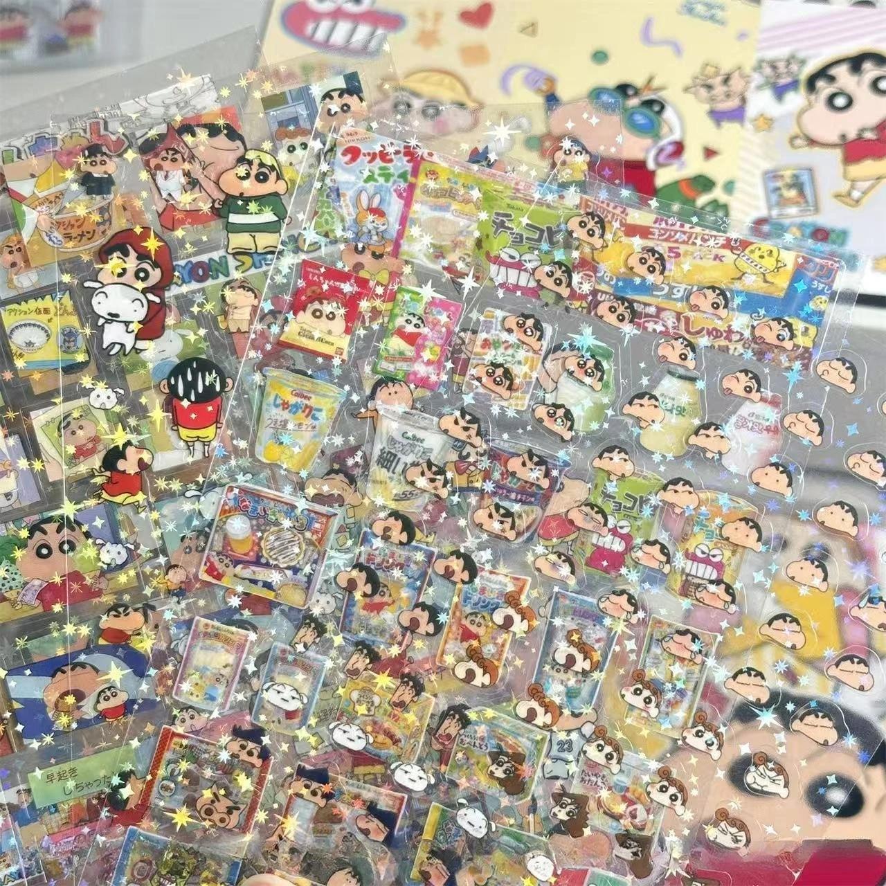5 pièces Crayon Shin Chan Double Transparent coupe Membrane autocollant bricolage haute valeur main 