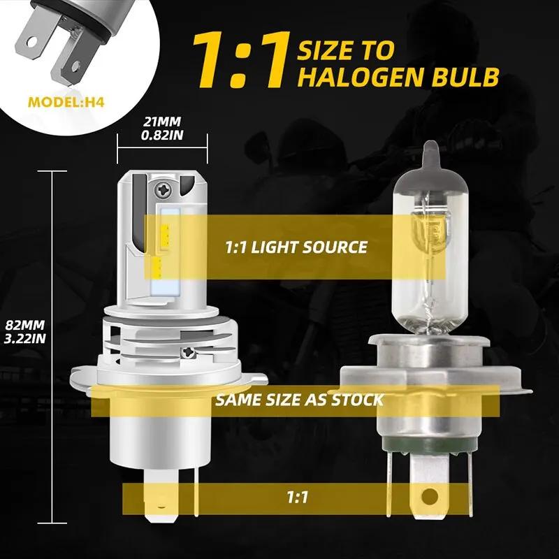 H4 LED Moto Phare Ampoules Salut Lo Faisceau Moto Lumières Pour Yamaha Kawasaki Suzuki H4 LED Lampe 