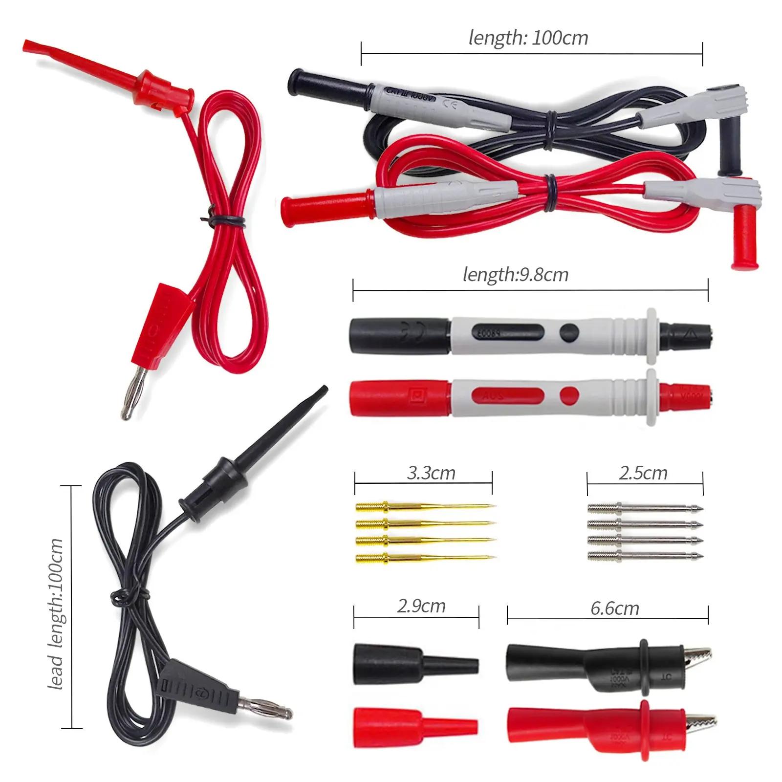 Kit de fils de Test P1308B, 18 pièces, fiche banane de 4MM pour tester le câble à crochet, sonde mul