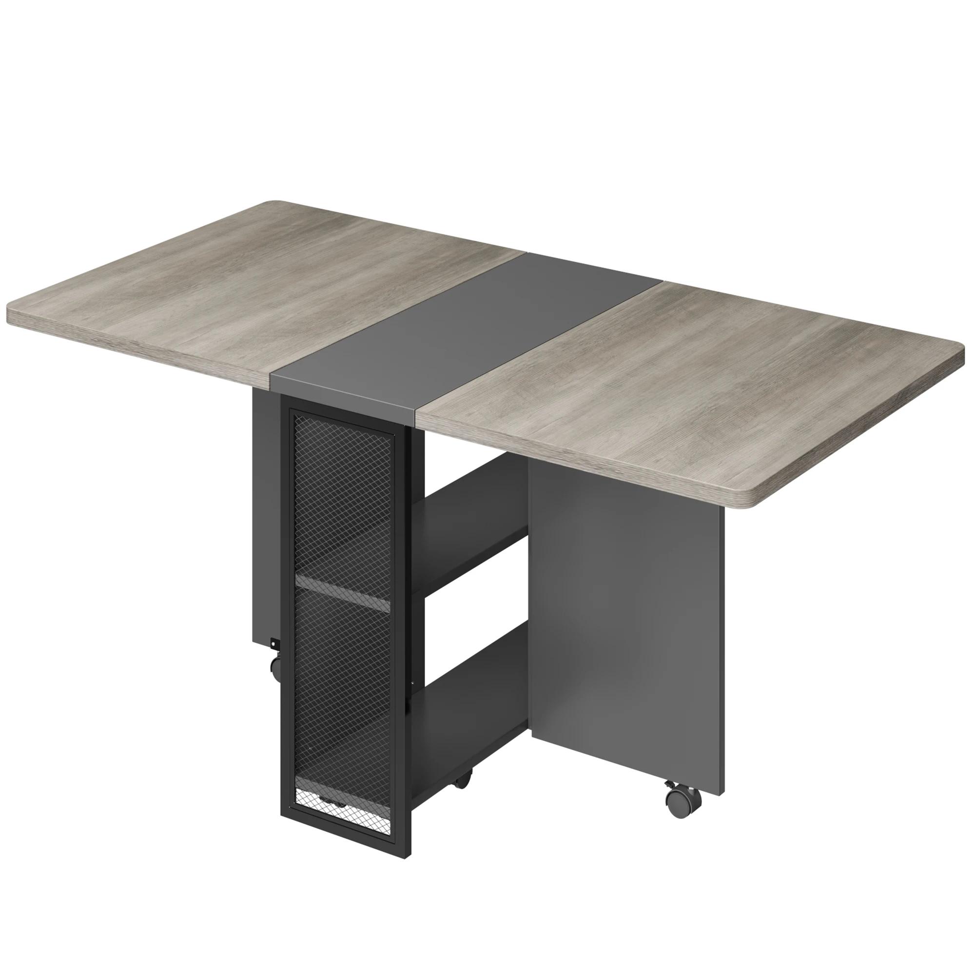 Table à manger pliante, table à manger à feuilles tombantes pour 4, table de cuisine pliable avec 6 
