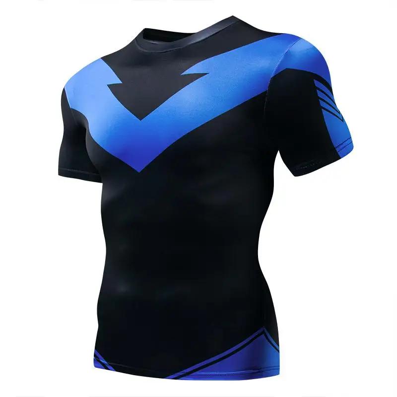 3D Nightwing hommes t-shirt course chemises à séchage rapide hommes Compression T-Shirts vêtements d