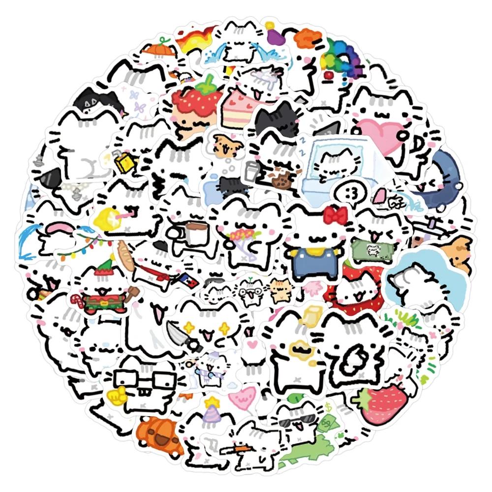 90 pièces mignon Pokky chat autocollants Kawaii Animal Meme Graffiti décalcomanies bagages ordinateu