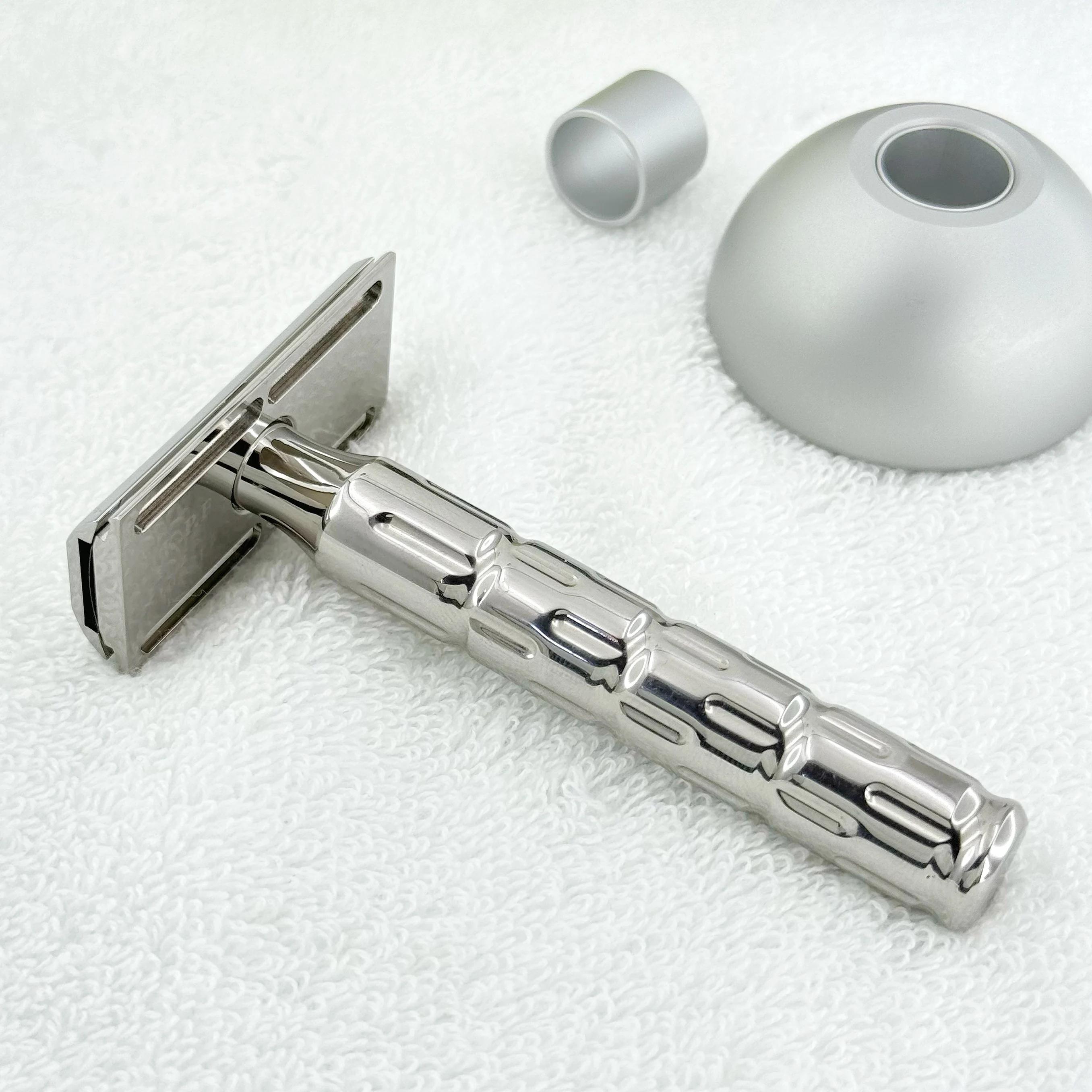 Rasoir de sécurité manuel à double tranchant KAMPFE CNC pour hommes et femmes, en acier inoxydable a