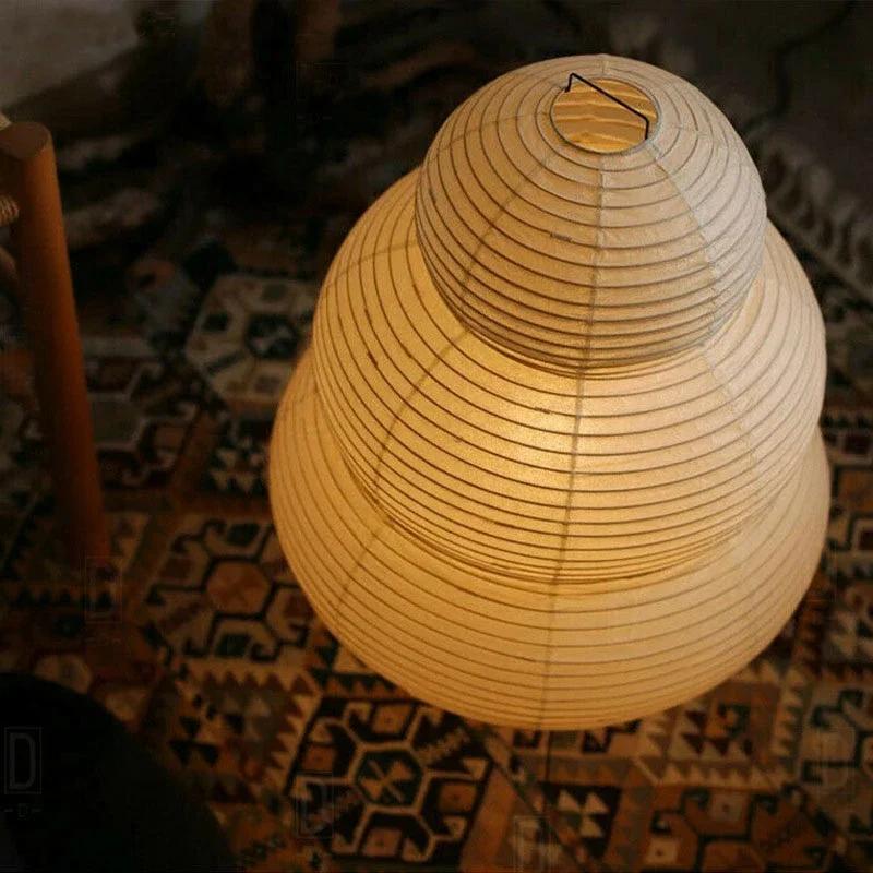 Lampe de Table Blanche en Papier de Riz au Design Japonais, Luminaire Décoratif d'Nik, Idéal pour un