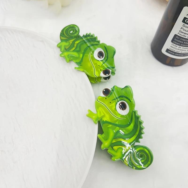 1pc nouveau dessin animé mignon dinosaure vert lézard pince à cheveux arrière de la tête pince à che
