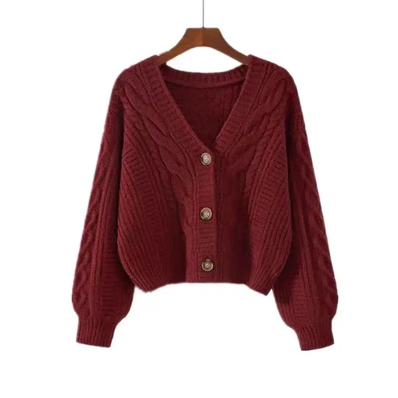Automne hiver mode Cardigan pull femmes tricoté manteaux femme solide à manches longues décontracté 