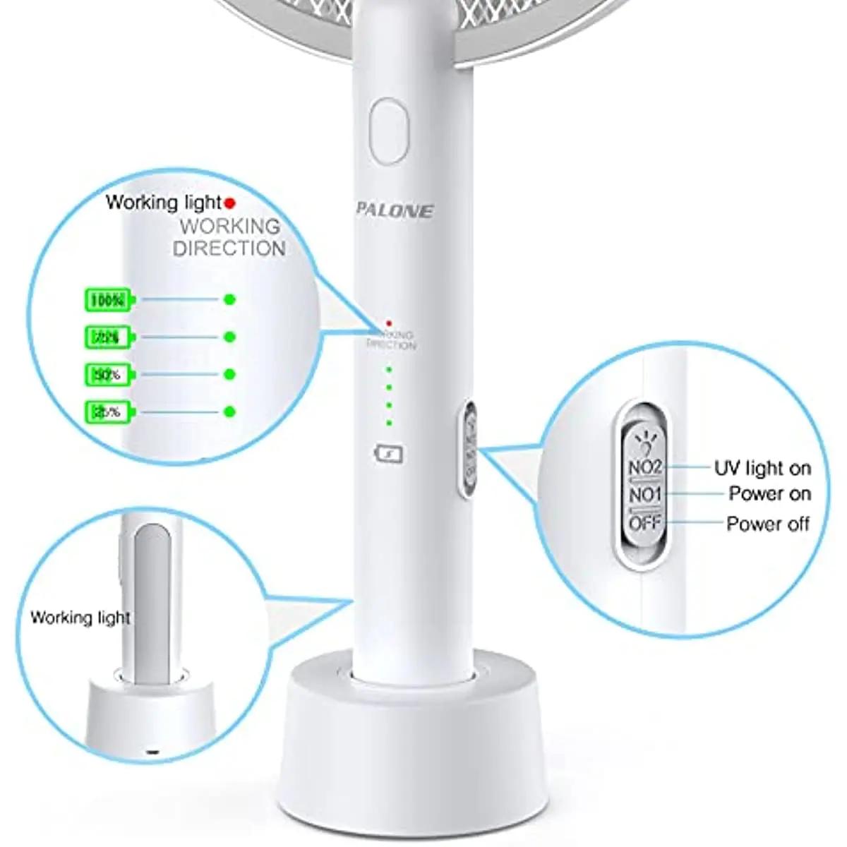 Lampe anti-moustiques électrique 2 en 1, Zapper avec batterie 1200mAh, charge USB avec maille de séc