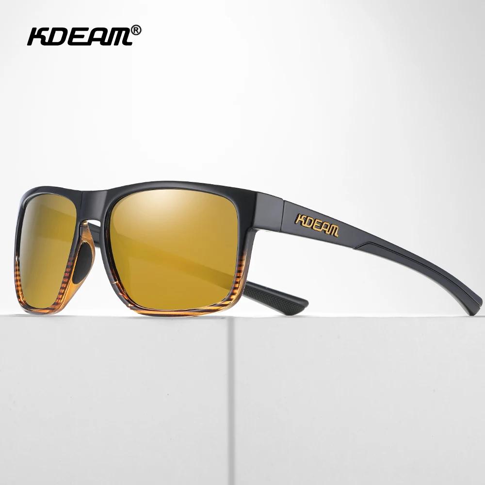 KDEAM-Lunettes de soleil photochromiques et polarisées unisexes, carrées, UV400, verres miroirs pour