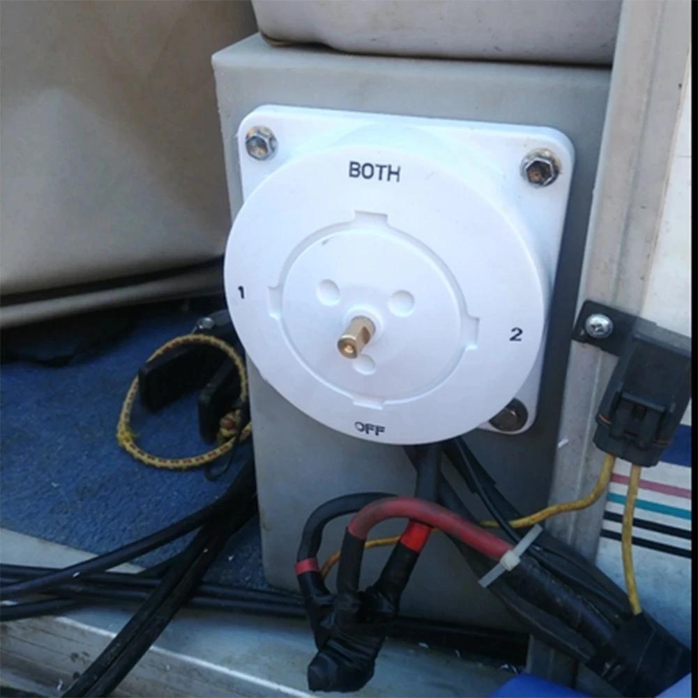 1 Off 2 – interrupteur de batterie de bateau marin, Distribution blanche, sélecteur de batterie doub