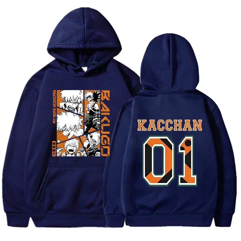 Sweats à capuche imprimés Anime Bakugou Katsuki pour hommes et femmes, pulls à la mode pour l'automn