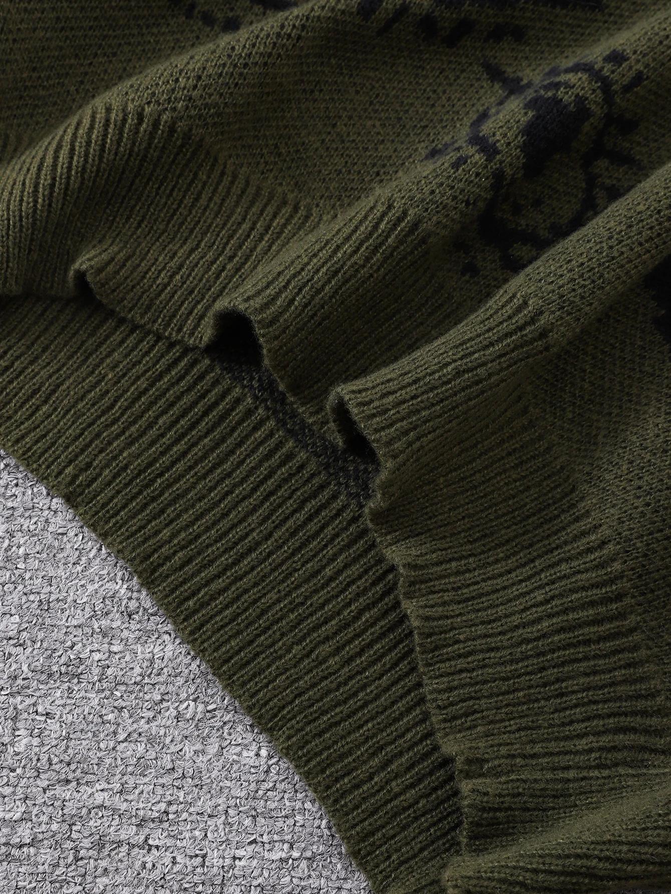 Nouveau populaire automne et hiver oeil abstrait motif Jacquard pull pull décontracté col rond trico