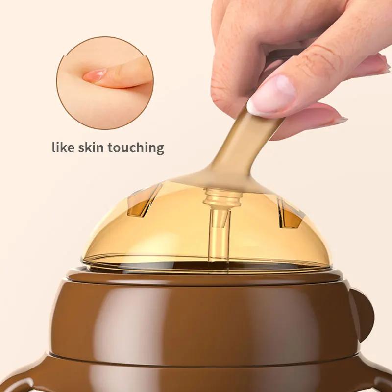 Biberons en Silicone Nano biberon avec poignée pour bébé sevrage biberon Anti-étouffement pour bébé 