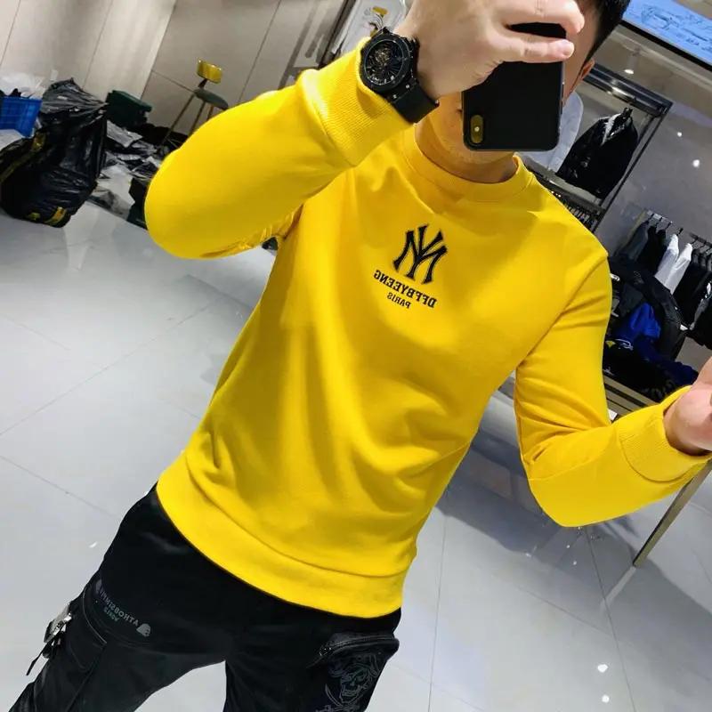 Beaux hommes sweats à capuche Simple marque Logo broderie nouveau automne conception coréenne pull d