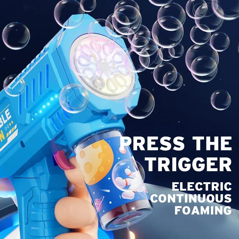 Pistolet à bulles entièrement automatique, Machine à bulles de fusée, souffleur automatique avec jou