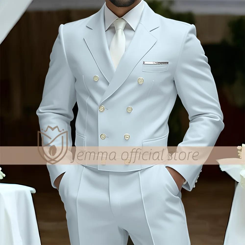 Ensemble de costume 2 pièces pour hommes, style gilet croisé, costume et pantalon, choix de mariages