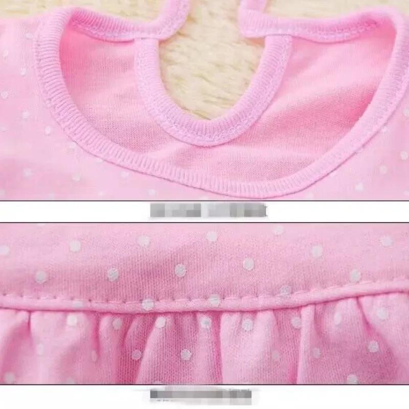 Robes d'été pour bébés filles, en coton, sans manches, imprimé + broderie