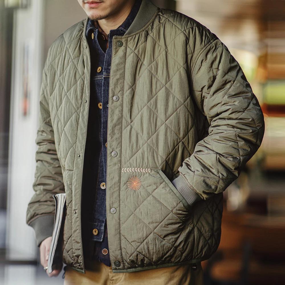Maden Veste de baseball matelassée décontractée Manteau rembourré épais et chaud Vert Vêtements d'ex
