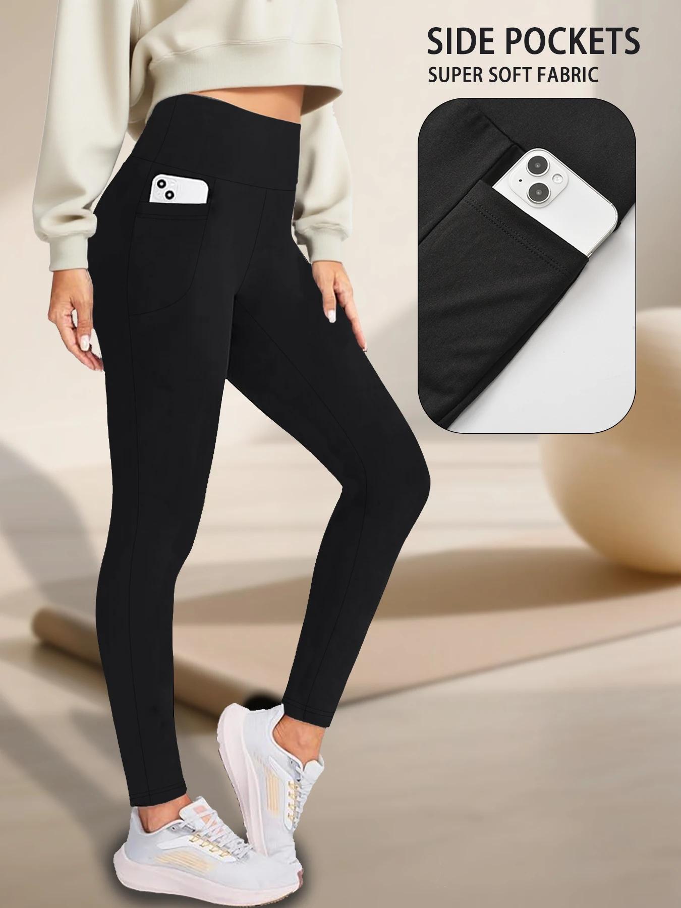 Leggings super doux avec poches pour femmes, pantalons de yoga d'entraînement taille haute pour le c
