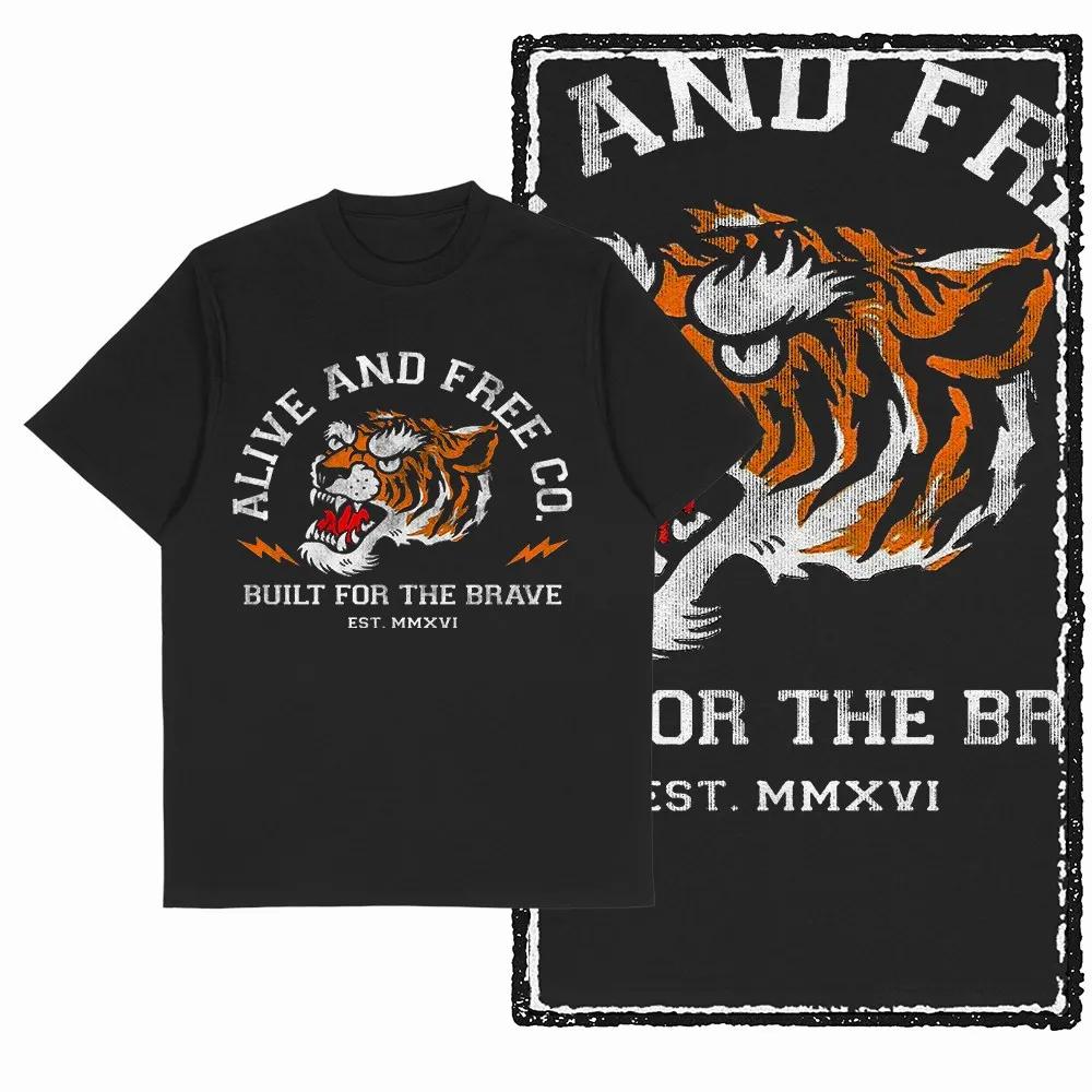 G41 exclusif Cool 100% coton imprimé tigre T-shirt pour hommes |   T-shirt col rond pour hommes, Str